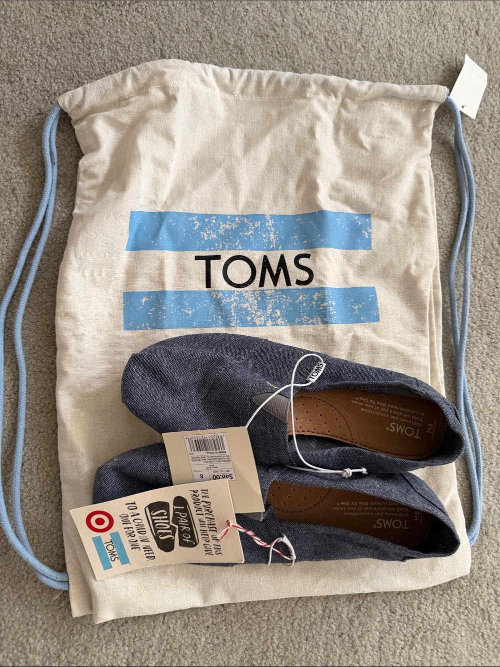 TOMS Men's Navy Canvas Slip-On Loafers